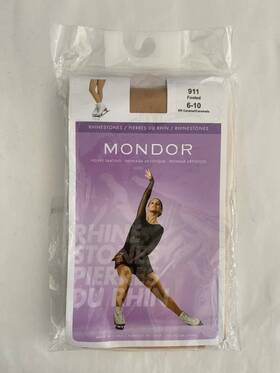 Mondor 057431184106 911 Footed Skating Tights With Rhinestones Caramel Kr Figure Skate New