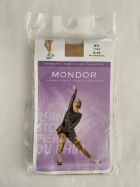 Mondor 057431184106 911 Footed Skating Tights With Rhinestones Caramel Kr Figure Skate New