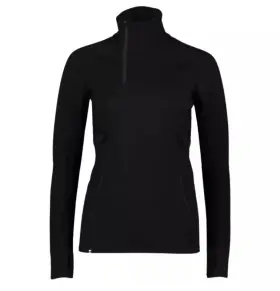 100017-1165-001-m Mons Royale Olympus 1/2 Zip Womens Baselayer Top Black Medium