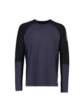 100388-1165-119-m Mons Royale Olympus Long Sleeve Mens Baselayer Top Black/9 Iron Medium