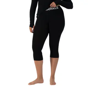 100506-1169-001-xs Mons Royale Cascade Merino 3/4 Womens Baselayer Leggings Black X-small