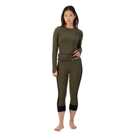100506-1169-299-l Mons Royale Cascade Merino 3/4 Womens Baselayer Leggings Dark Olive Large