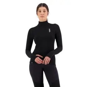 100620-1165-001-s Mons Royale Cascade Merino Mock Neck Long Sleeve Womens Baselayer Top Black S