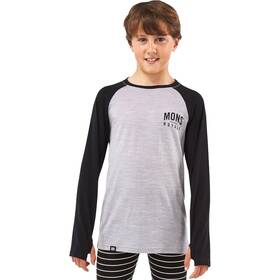 Mons Royale L9736165 Groms Long-sleeve Top - Kidsft Black/grey Marl 12-13