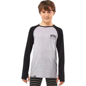 L9736165 Mons Royale Groms Long-sleeve Top - Kidsft Black/grey Marl 12-13