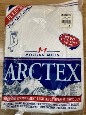 Morgan Mills 043935220655 Nos Vintage Mills- Size M- Arctex Ankle Length Fleeced Thermal Pants