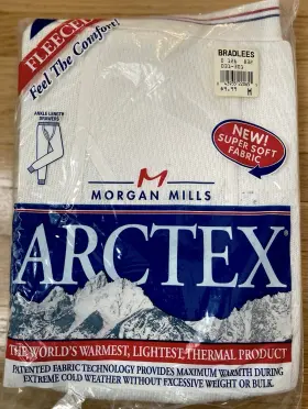Morgan Mills 043935220655 Nos Vintage Mills- Size M- Arctex Ankle Length Fleeced Thermal Pants