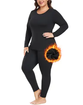 Mc8240a Moscoal Plus Size Thermal Underwear For Women Long Johns Sets Fleece Lined Base Layer