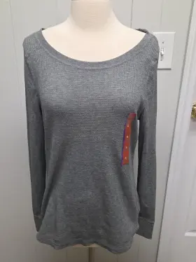 Mossimo Supply Co. 490160972604 Womens Scoop Neck Heather Gray Thermal Top Base Layer Xl