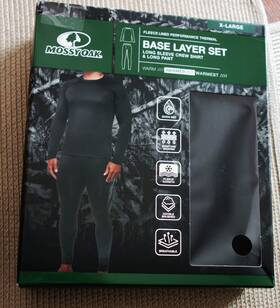 Mossy Oak 196979484283 Performance Fleece Lined Base Layer 2-pc Mens Xl Top And Bottom Nwt