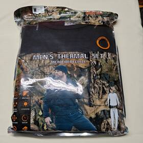 Mossy Oak 288267845 Mens Thermal Long Johns 2 Piece Set Black M Wicking Quick Dry New