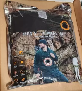 Mossy Oak 840153827129 Mens Thermal Long Johns 2 Piece Set Black 2xl Wicking Quick Dry New