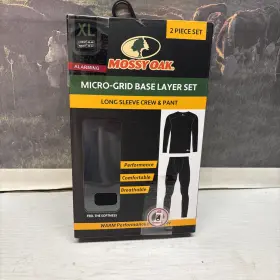 Mossy Oak 840153834172 New 2 Piece Set Mens Thermal Micro Fiber Grid Layer Warm X-large