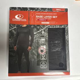 Mossy Oak Momf25bl301-mx Base Layer Set Small Black Long Sleeve Moisture Wicking