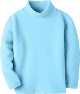 Z-s0401 Mud Kingdom Kids Fleece Shirts High Collar Soft Tops Unisex 5 Sky Blue