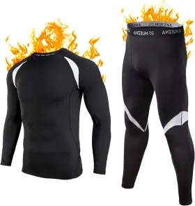 Muezna 313086436442 Mens Thermal Top And Bottom Set Underwear Long Johns Base Layer With Sof