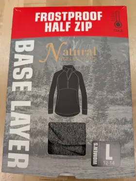 Natural Reflections 721357459395 Frostproof Half Zip Base Layer Womens Large Gray