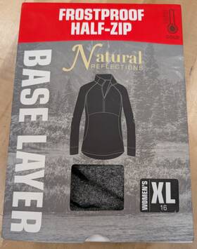 Natural Reflections 721357459425 Frostproof Half Zip Base Layer Womens Xl Gray