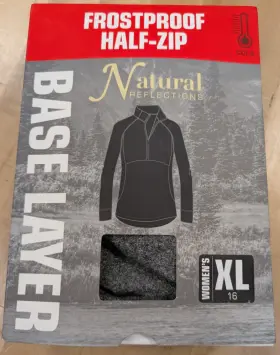 Natural Reflections 721357459425 Frostproof Half Zip Base Layer Womens Xl Gray