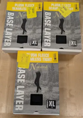 Natural Reflections 721357459579 Lot Of 3 Base Layer Plush Fleece Seamless Tights Leggings Xl