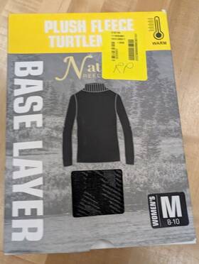 Natural Reflections 721357496079 Plush Fleece Turtleneck Base Layer Womens Medium Black Camo