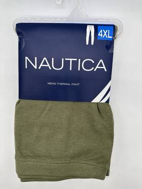 Nautica 636458107079 New One Mens Dri Fusion Cotton Base Layer Thermal Pants 4-xlarge Olive