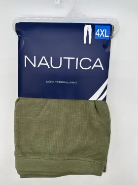 Nautica 636458107079 New One Mens Dri Fusion Cotton Base Layer Thermal Pants 4-xlarge Olive