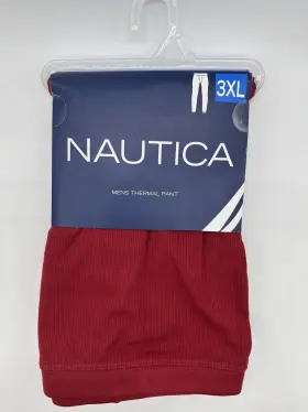 Nautica 636458107147 New One Mens Dri Fusion Cotton Base Layer Thermal Pants 3-xlarge Red