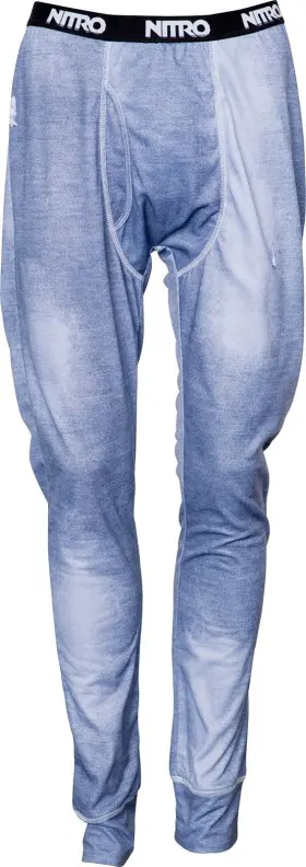 Nitro 848438150207 1st Layer Long Johns Base Pants Mens Large Denim Print Blue