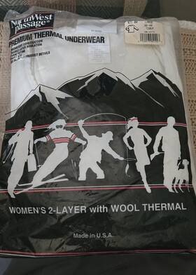 Northwest Passage 750vf Vintage New Womens 2-layer Wool Thermal Underwear Top Sz L Usa