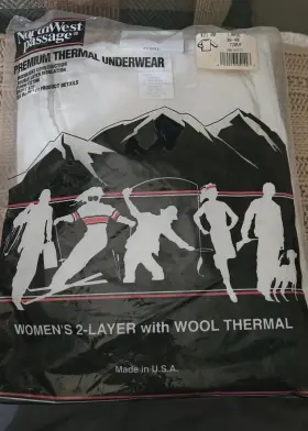 750vf Northwest Passage Vintage New Womens 2-layer Wool Thermal Underwear Top Sz L Usa