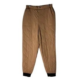 A546058 Nuage Diamond Quilted Pants Jogger Pockets Cuffed Tan Womens Xs New