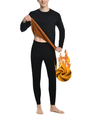 U10ab Nutria Mens Thermal Underwear Set Thick Fleece Lined Heavyweight Outdoor Base Layer