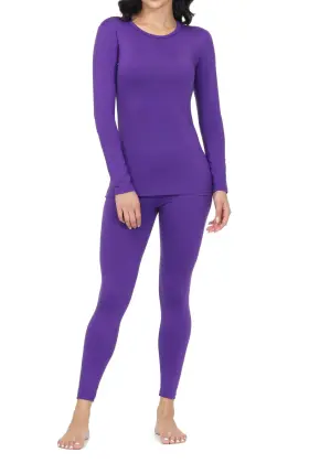 4107-purple-m Nvbeaut Thermal Underwear For Women Long Johns Thermals Base Layer Cold Weather Warme