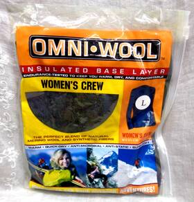 Omni Wool 720074509741 Womens Crew Insulated Base Layer Medium Weight Shirt Black Princess L