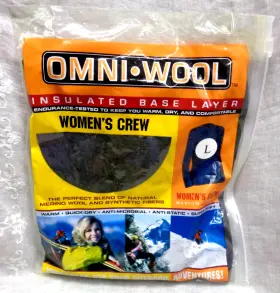 Omni Wool 720074509741 Womens Crew Insulated Base Layer Medium Weight Shirt Black Princess L