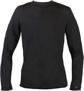 Omniwool 720074034540 Mens Thermal Base Layer Crew Top Black Xl