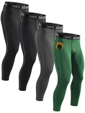 Eer8013 Orrfreer 4 Pack Thermal Underwear Long Johns Fleece Base Layer Bottoms Legging