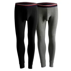 Ouruikia 783973894158 Mens Thermal Underwear Long Johns Bottoms Cotton Pants Black/dark Gr
