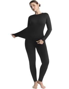 Bw01-b-m-cf Ousmile Thermal Underwear Set For Women Long Johns With Fleece Lined Base Layer Wome