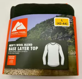 Ozark 058185885196 Trail Mens Wool Blend Base Layer Top Large 42-44 Green Holly