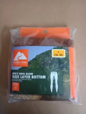 Ozark 059025775059 Trail Mens Wool Blend Base Layer Bottom Size L 36-38