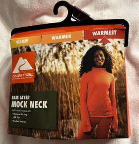 Ozark 629075154687 Trail Outdoor Mock Neck Base Layer Shirt P 50 Coral Orange Women S 2xl