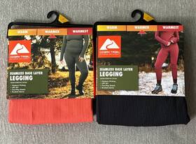 Ozark 629075155189 2x Trail Women S Seamless Base Layer Leggings Size L Black Orange New