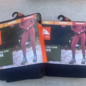 Ozark 629075155226 Trail Black Womens Warmer Leggings M Outdoor Thermal Base Layer New 2 Sets