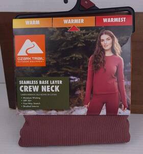 Ozark 629075155653 Trail Womens Size Small Warmer Seamless Base Layer Crew Neck Wild Ginger