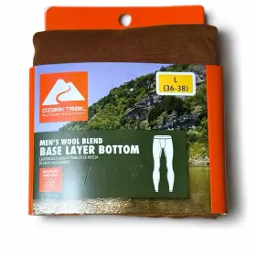 Ot34100125878 Ozark Trail Men S Wool Blend Thermal Set Top Bottom Brown Size L Base Layer Warm