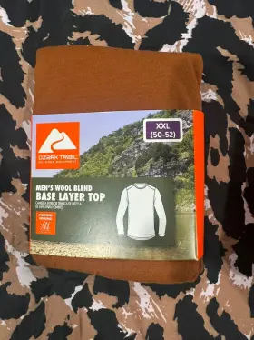 Rn5344 Ozark Trail Mens Wool Blend Base Layer Top Size Xxl 50-52 Holly Green