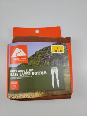 Ozark Trail 038783885050 Men S Wool Blend Base Layer Bottoms Sz L 36-38 Cognac Brown