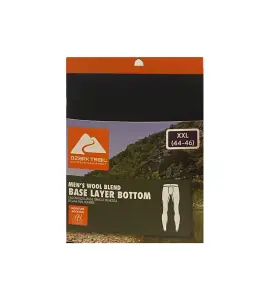 Ozark Trail 058185885004 Mens Size Xxl 44-46 Wool Blend Base Layer Bottom 2xl Black Soot Nwt